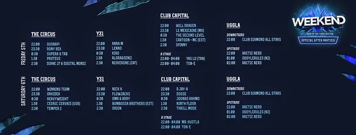 Weekend Festival 2016 - Official After Parties